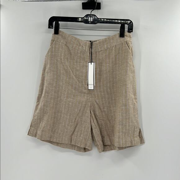 Bagatelle Collection Women's Woven Chino Shorts - Tan/Metallic Silver - XS - NWT - Picture 1 of 7